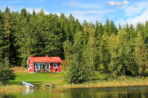 Das Ferienhaus Sjstugan in Schweden am See Bunn ohne Nachbarn in Alleinlage.